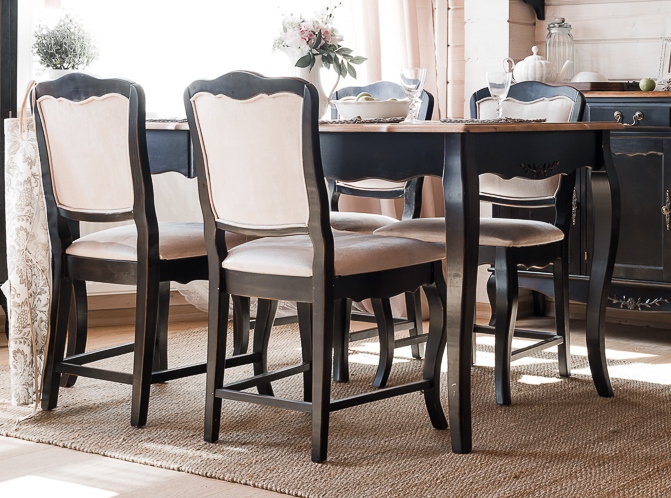 Обеденный стол прямоугольный с ящиком 100 см темный шоколад ДОМАШНЯЯ ОБСТАНОВКА MOBILIER DE MAISON 017432 Коричневый;черный Santreyd  - Вид №4