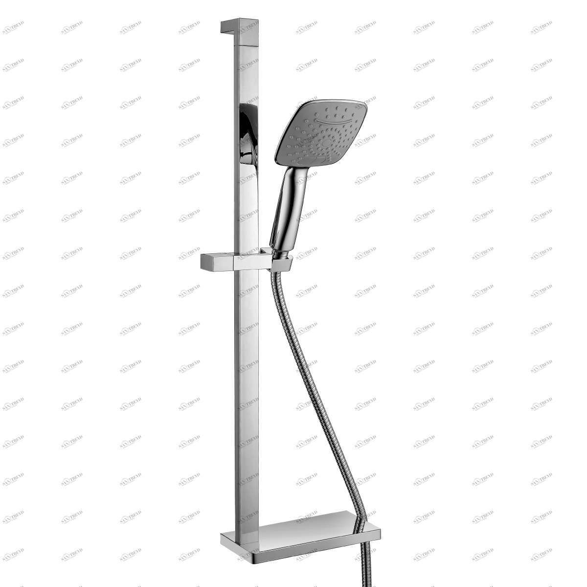 LM8073C Душевой комплект стойка душевая с лейкой 2-функц., полочкой и шлангом 1,5 м., хром LEMARK 