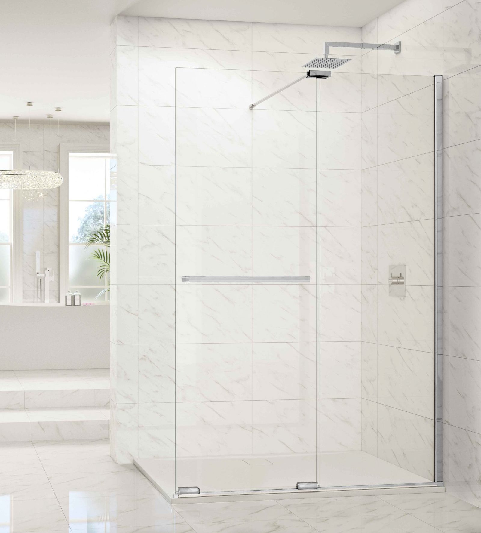 Душевая перегородка ARXFSL150SWE L or R Merlyn Arysto X Хромированный  - Вид №1