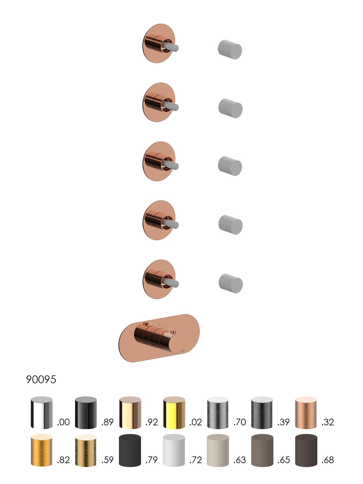 Термостатический смеситель для душа с 6 отверстиями Rubinetterie Frattini отдельная эстетика ARCH-00103351 - Вид №10