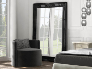 Прямоугольное деревянное напольное зеркало с рамкой