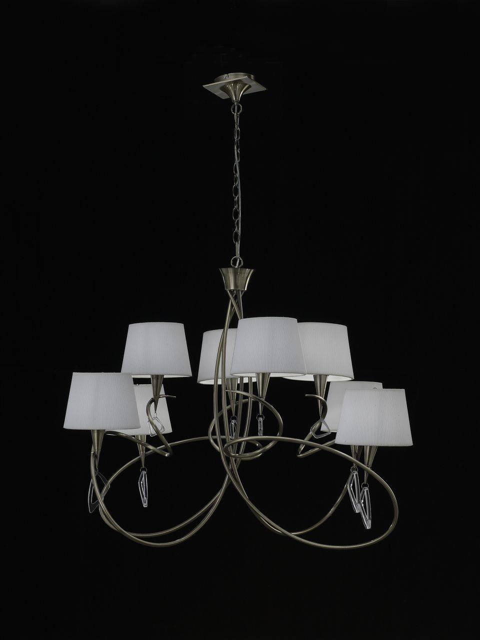 Подвесная люстра Mantra Mara Antique Brass 1634 MANTRA ДИЗАЙНЕРСКИЕ, MARA ANTIQUE BRASS 055970 Белый  - Вид №1