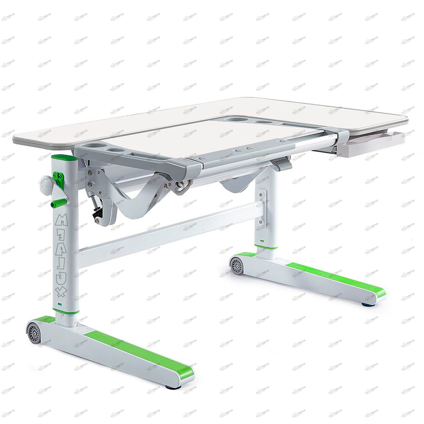 Парта Kingwood белая, зеленые накладки MEALUX  336119 Белый;зеленый Santreyd 