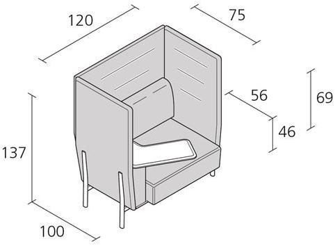 Alias Индивидуальное рабочее место из ткани Eleven high sun-id-1505004 - Вид №2