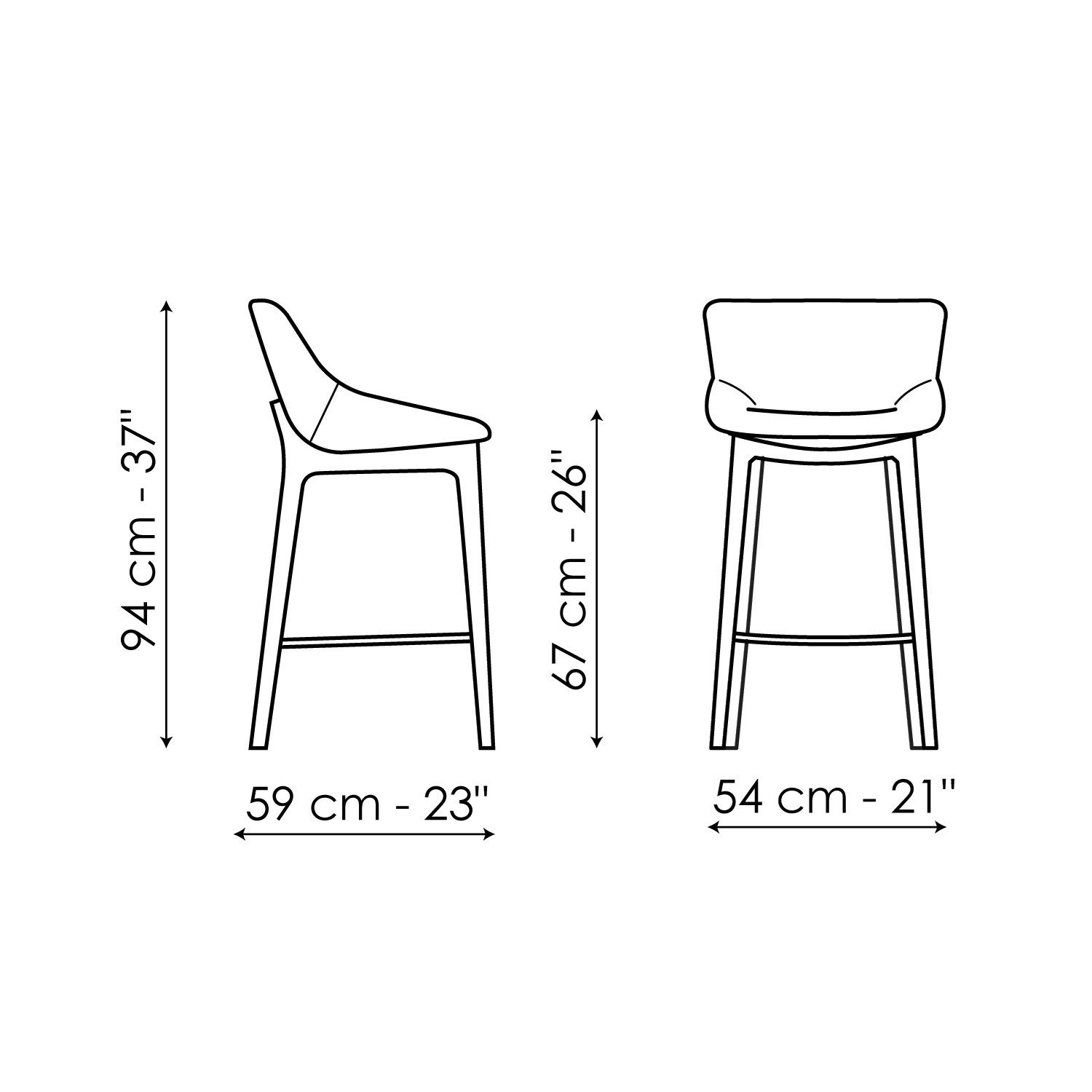 Высокий кожаный стул с подставкой для ног BONALDO Artika ARCH-00070977 - Вид №3