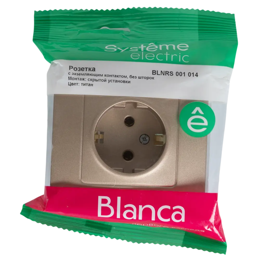 Розетка встраиваемая Systeme Electric Blanca с заземлением без шторок 16 А цвет титановый 84500084 STLM-2113027 - Вид №5