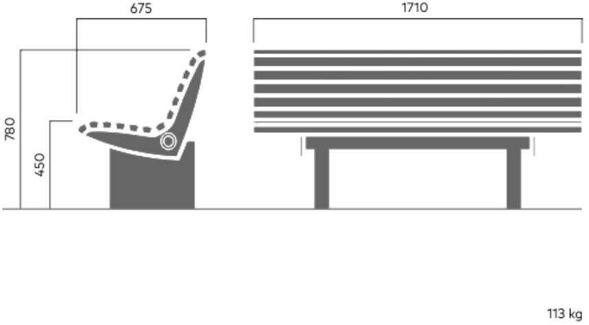 VESTRE Скамья из стали и дерева со спинкой Urban sun-id-1457898 - Вид №6