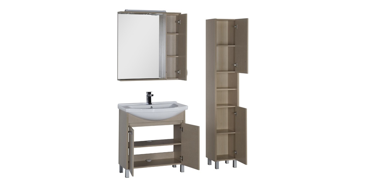 Комплект мебели Aquanet Донна 80 светлый дуб 00168933 - Вид №3