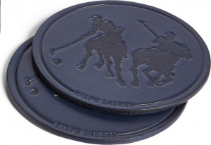 10652174 Ralph Lauren Home Набор подставок Ralph Lauren Home "Гаретт" 13см (кожа, тёмно-синий) Кожа искусственная