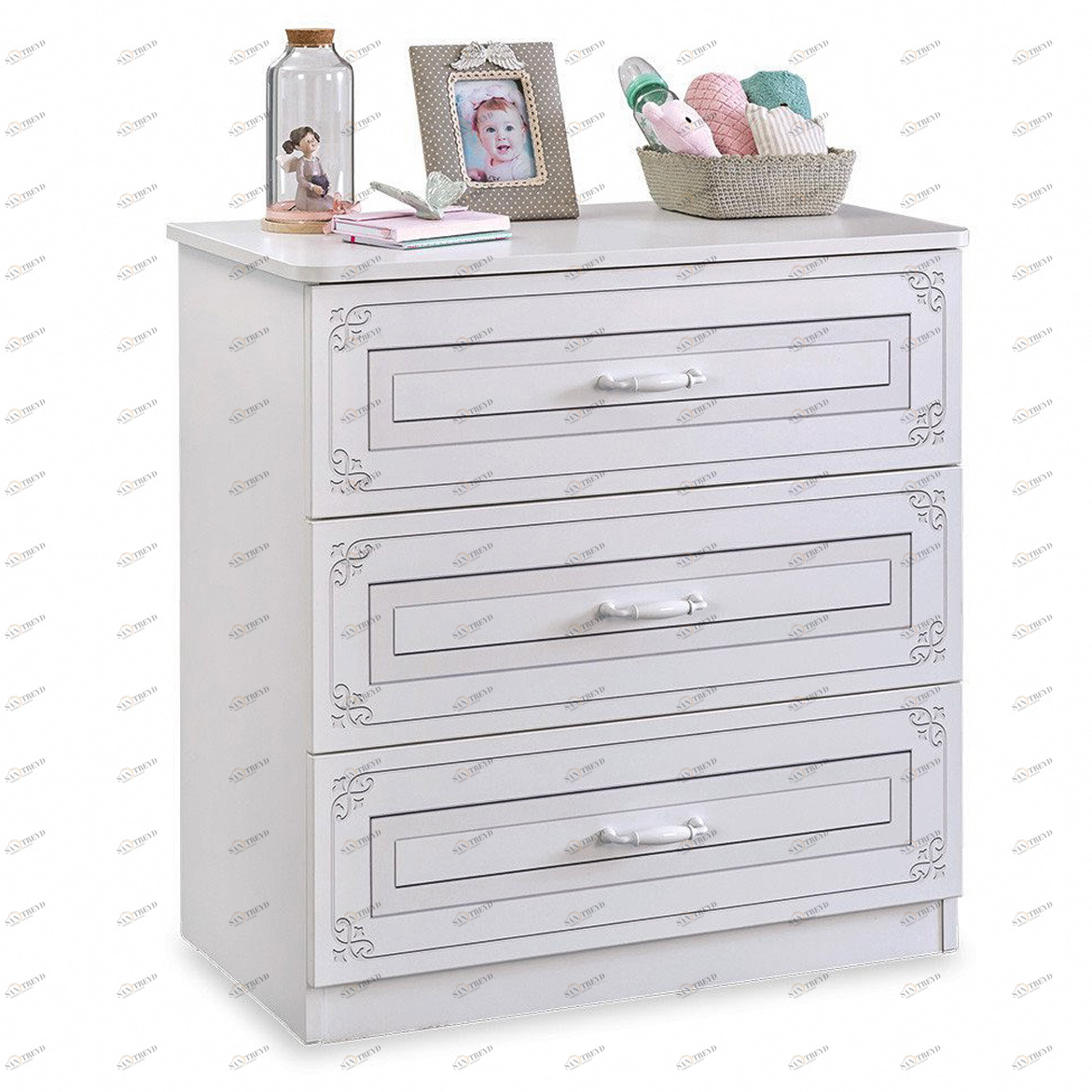 Комод с 3 ящиками белый Selena CILEK SELENA 00-3832255 Белый Santreyd