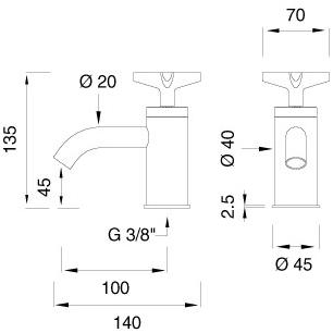 Ceadesign Смеситель для раковины, однорычажный, настольный, из нержавеющей стали Cross sun-id-1469069 - Вид №1
