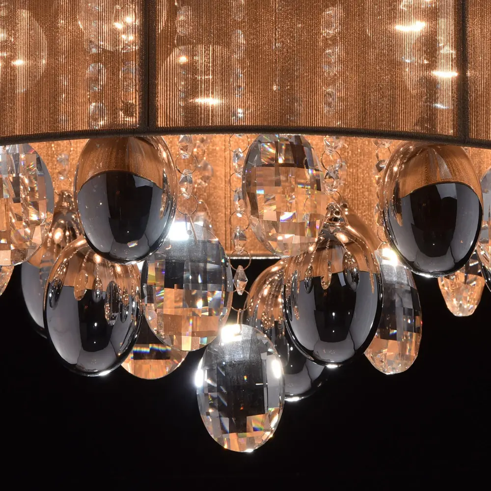 Люстра хрустальная подвесная Жаклин 5xE14x40 Вт, металл/текстиль, цвет хром/мультиколор MW-Light STLM-2017475 - Вид №7