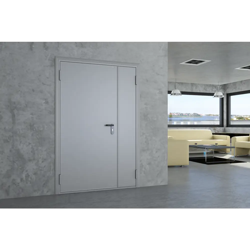 Дверь противопожарная EI60 145x205 см левая цвет светло-серый RAL7035 DOORHAN STLM-2029704 - Вид №3