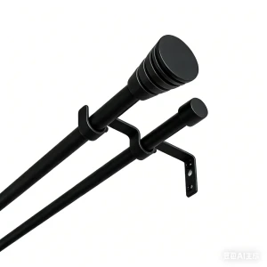 Настенный карниз раздвижной двухрядный KREAFORTA Асуан d16/19 160-300 см металл цвет черный