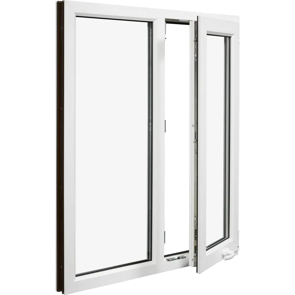 Пластиковое окно ПВХ VEKA двустворчатое 1170x1200 мм (ВхШ) однокамерный стеклопакет белый STLM-2136382 - Вид №1