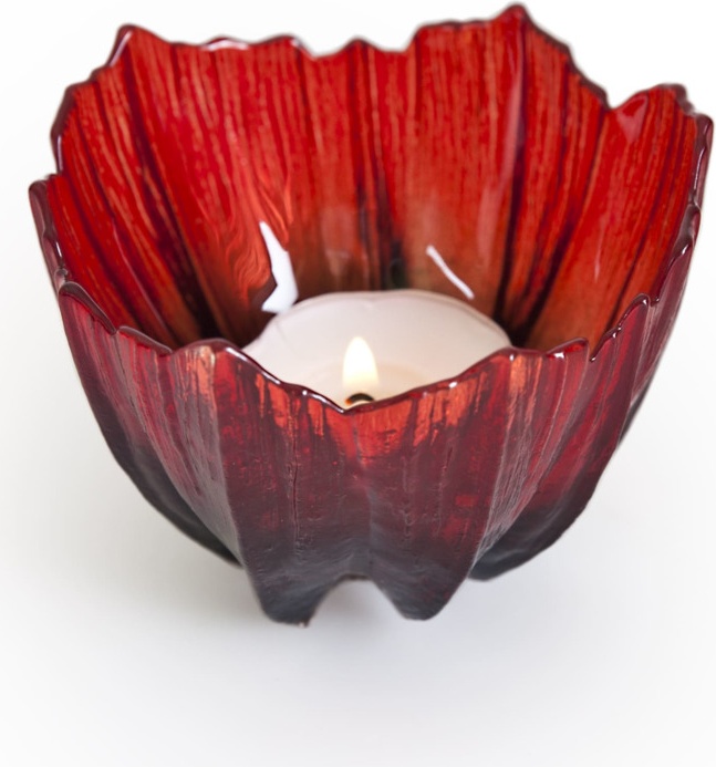 10663751 MALERAS Чаша-подсвечник "Мак", красный/чёрный, 90/60 мм 