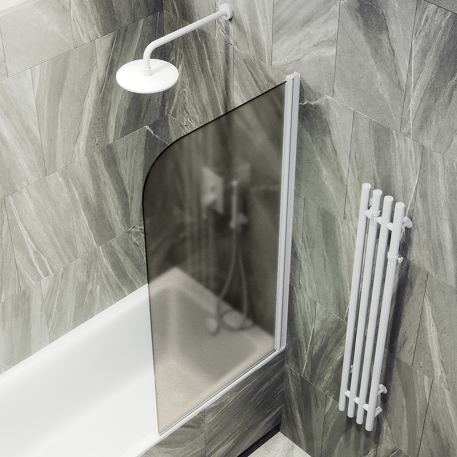 Шторка для ванны поворотная на монопетле ST-625-1 Public Steel