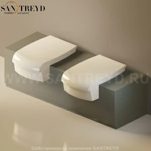 Flaminia UNA Консоль для унитаза и биде от 135 до 200 см серая UNA200WB.7037