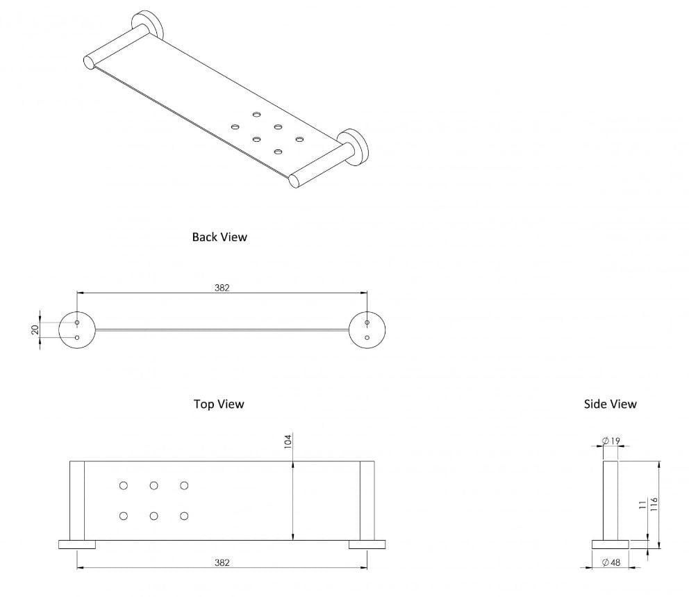Полка для ванной из нержавеющей стали LUSSO Urban ARCH-00129481 - Вид №2