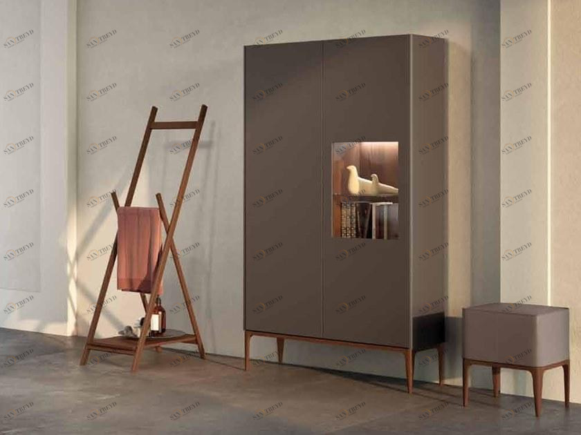 Mobiltesino Высокий модульный шкафчик для ванной из ясеня с дверцами Suite sun-id-1417289