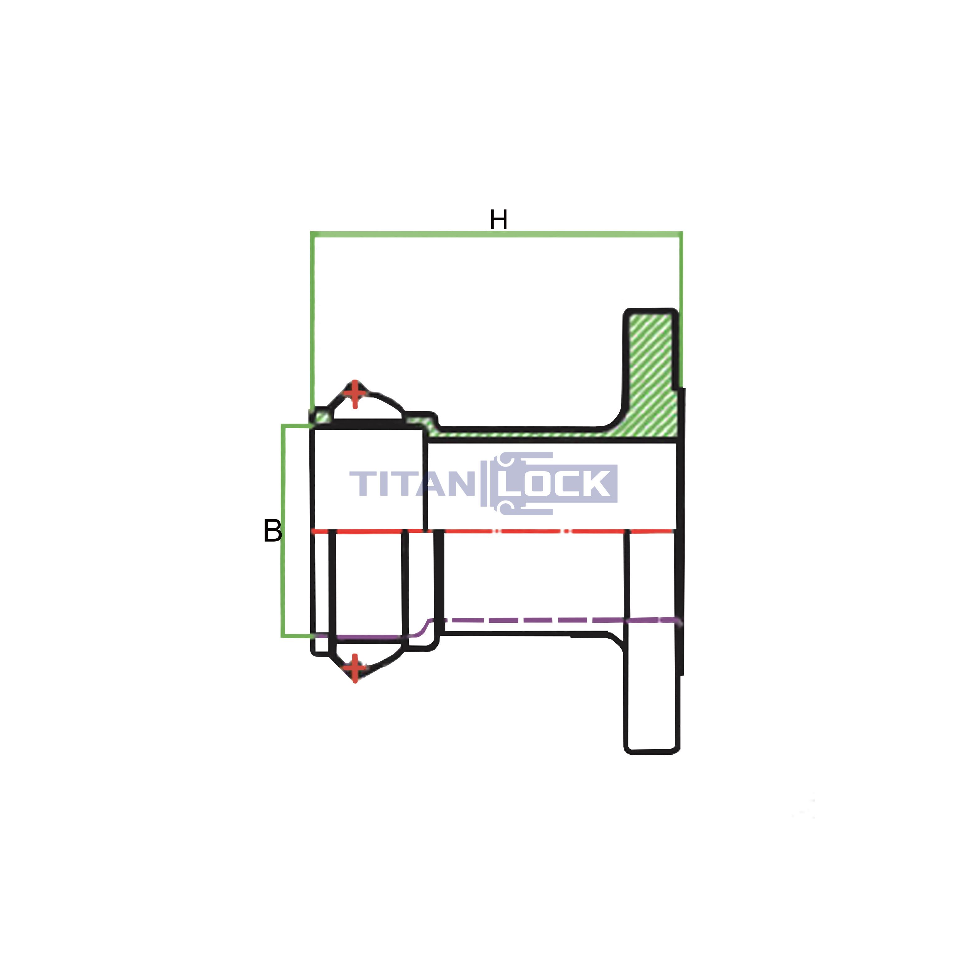 Камлок алюминиевый тип FC, розетка с фланцем 6", TL600FCAL TITAN LOCK  - Вид №2