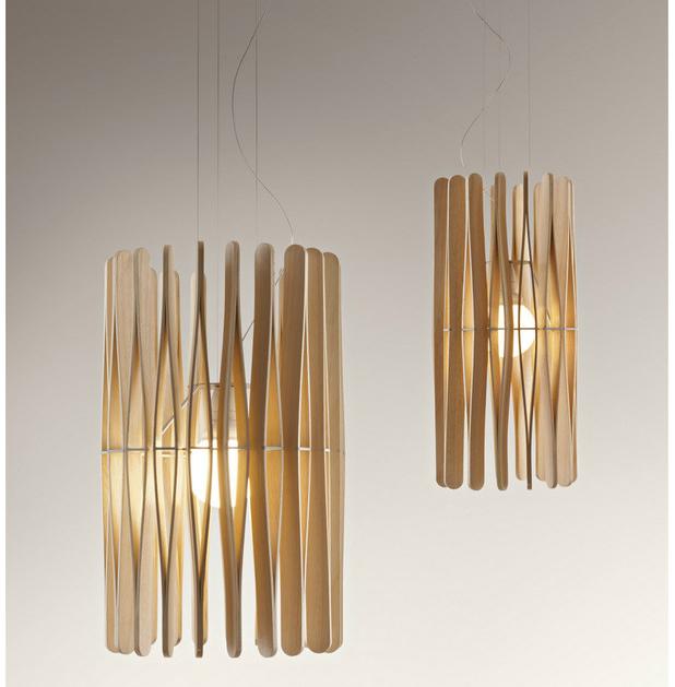 Fabbian Подвесной светильник из дерева Stick F23 a02 69 - Вид №1