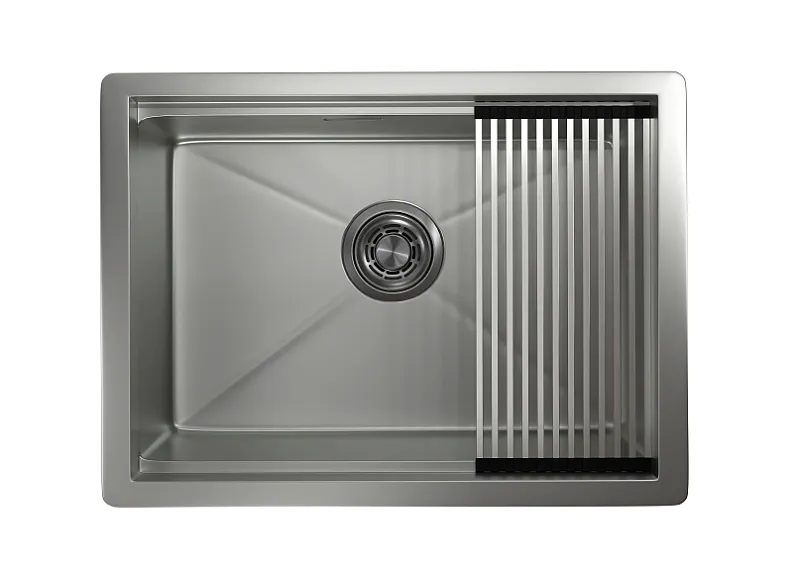 KS-6045U, СТАЛЬ МАТОВАЯ , стальная кухонная мойка KITCHEN SPACE GRANULA 6045U-ST350 - Вид №1