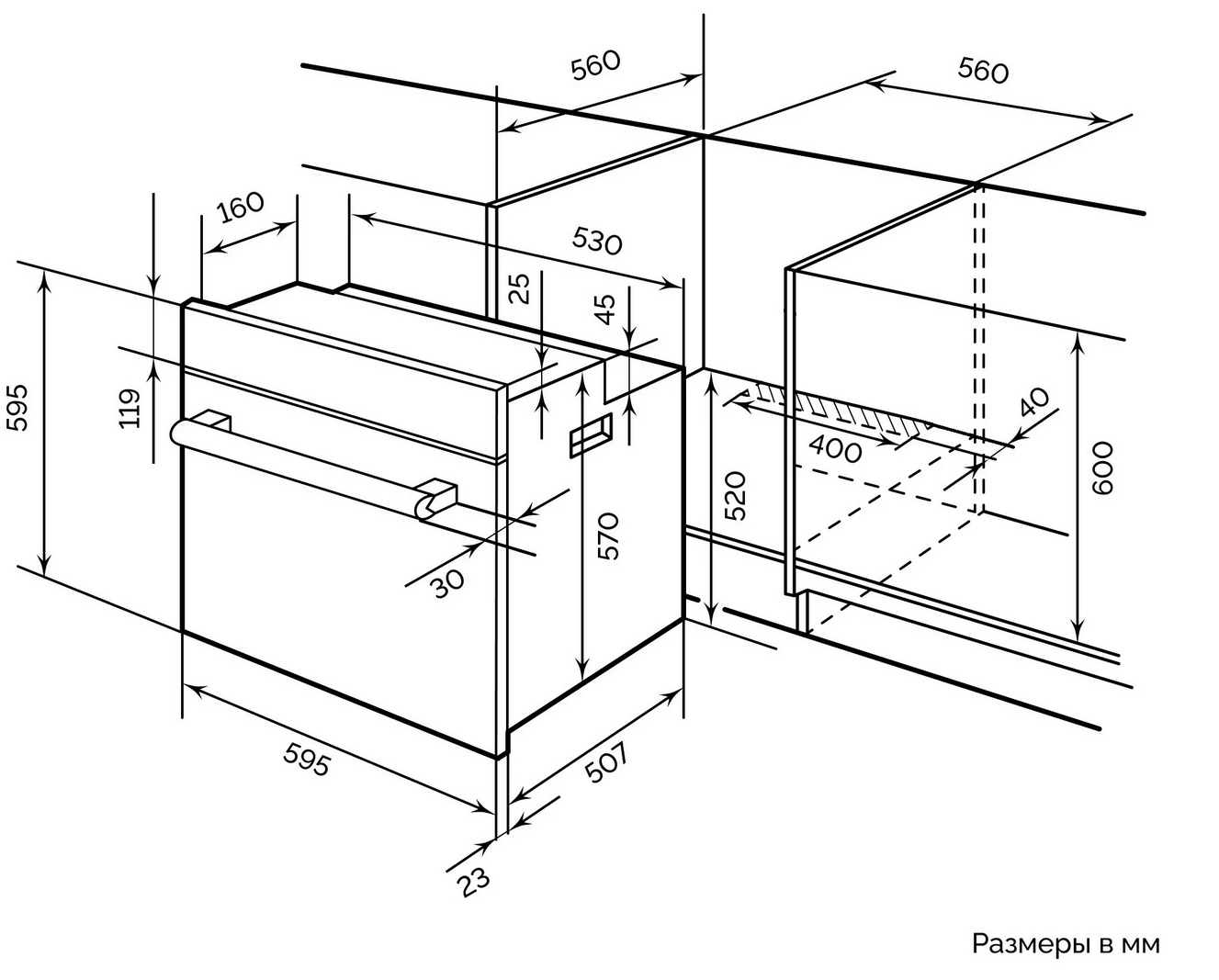 9102970 Электрический духовой шкаф LEX EDM 071 BBL черный STDN-0103246 - Вид №7