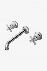 TRLS60 Транзитный низкопрофильный смеситель для унитаза с тремя отверстиями и металлическими поперечными ручками Waterworks