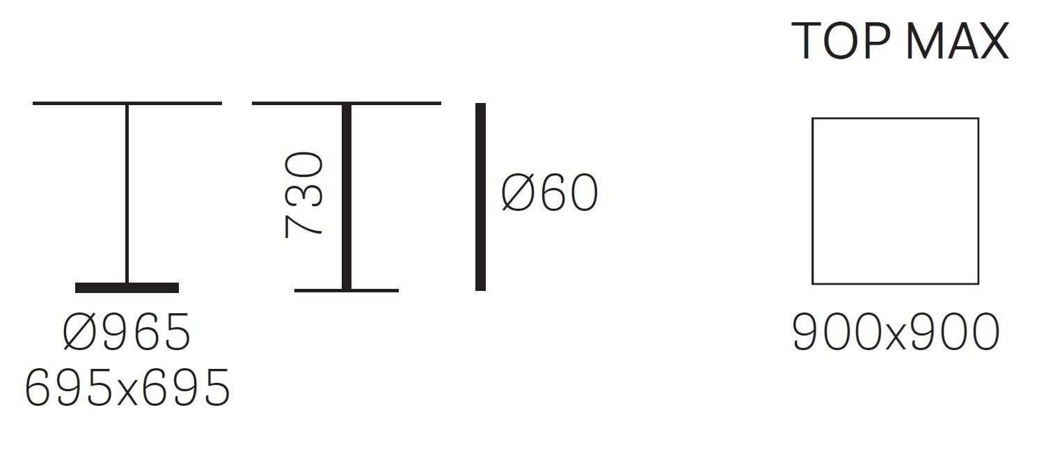 Квадратный алюминиевый стол со спицами Pedrali Ypsilon ARCH-00113540 - Вид №6