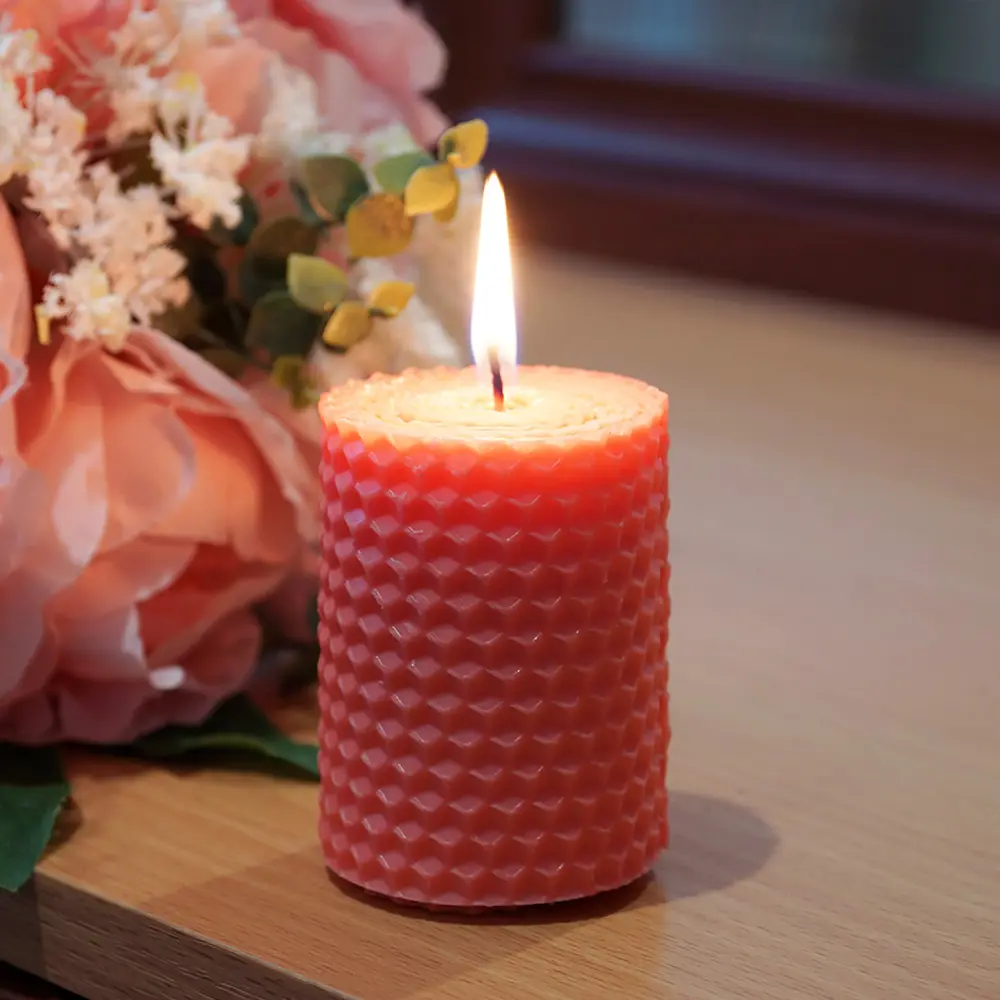 Свеча вощинная цилиндр розовая 5x6.5 см EVIS STLM-2164812 - Вид №2