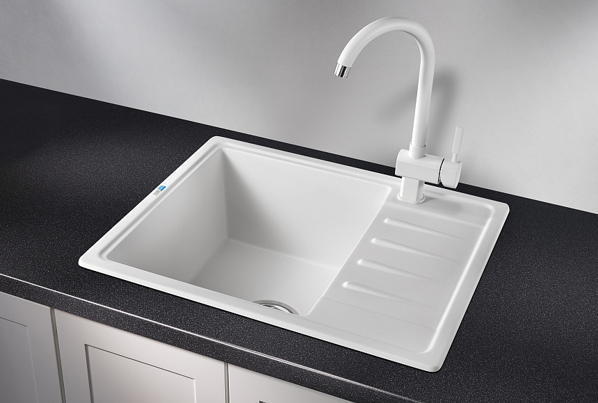 5803, БЕЛЫЙ, кухонная мойка, СтандАРТ кварц GRANULA Standart 5803-ST55