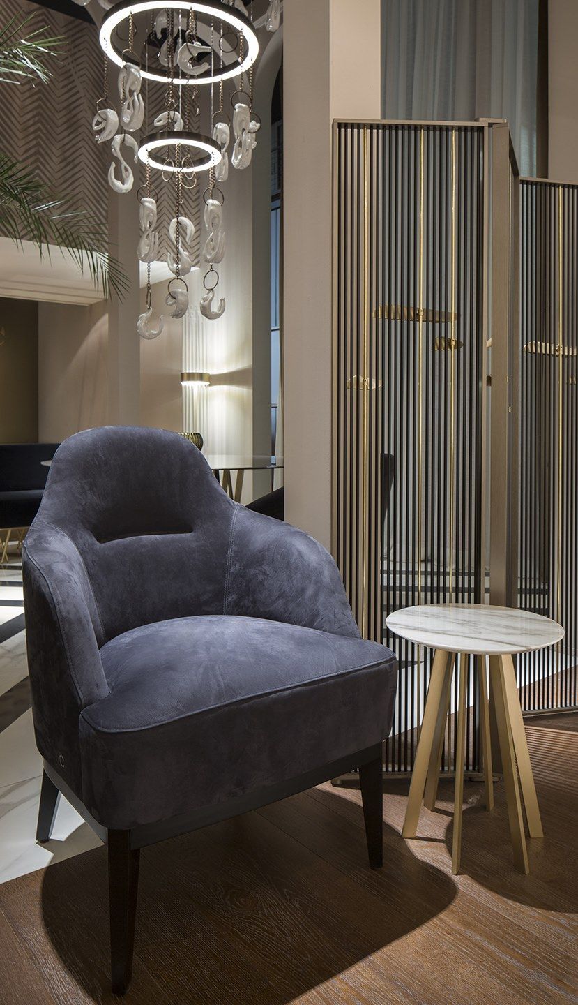 Мягкое кресло из нубука с подголовником и подлокотниками Paolo Castelli Inspiration ARCH-00089285 - Вид №3