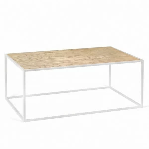 Журнальный столик прямоугольный светлый дуб с белыми ножками 100 см London white INTELLIGENT DESIGN  260952 Белый