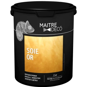 Краска перламутровая Maitre Deco «Soie Or» эффект золотого шелка 2 кг