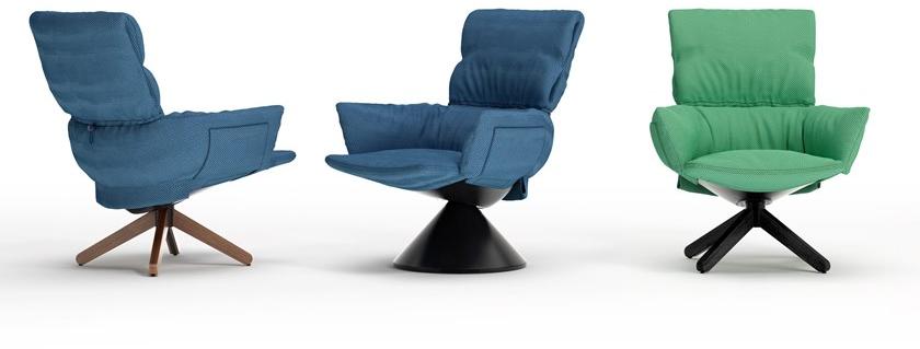 Cappellini Кресло поворотное со съемным чехлом на металлической конической основе Lud’o lounge Lu_2  - Вид №8