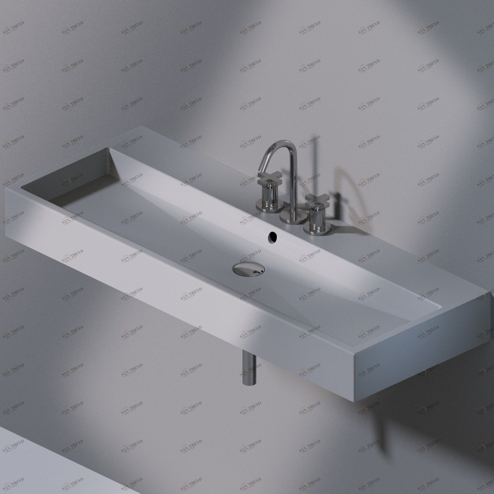 L279T1R3V4.117 Подвесная раковина настенная прямоугольная A. e T. Italia Tank серая AeT ITALIA L279T1R3V4.130