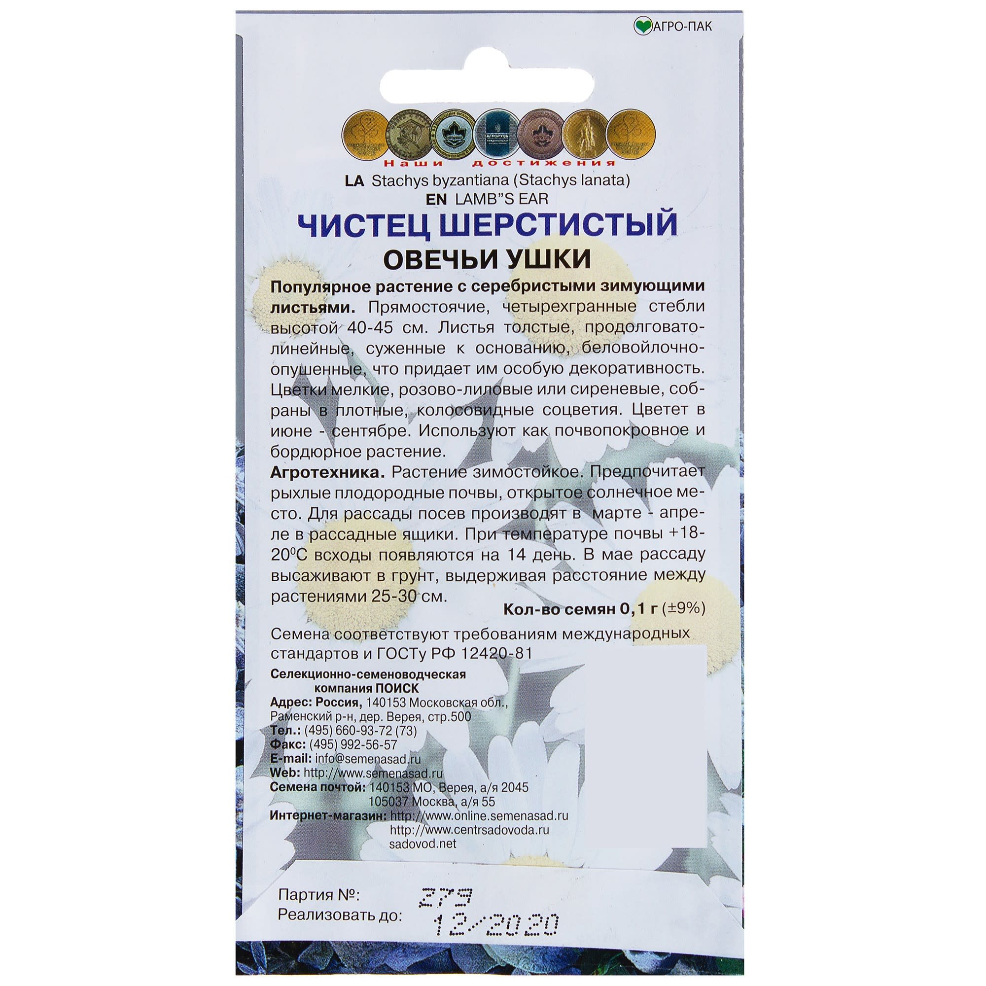 17229389 Чистец шерстистый «Овечьи ушки» Santreyd  - Вид №1