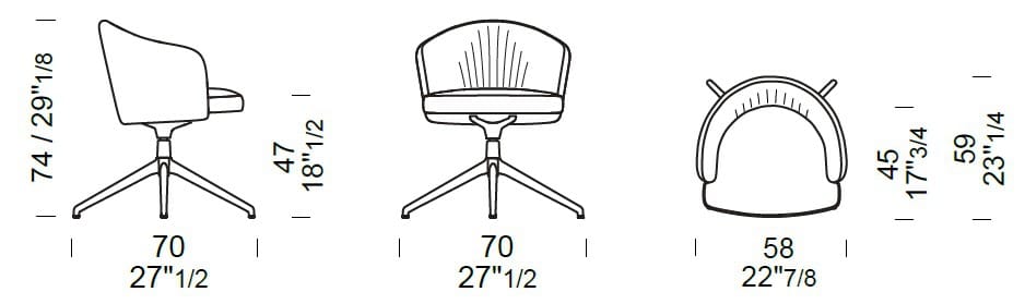 Кожаный операционный офисный стул на насесте Borzalino Джо ARCH-00086247 - Вид №2