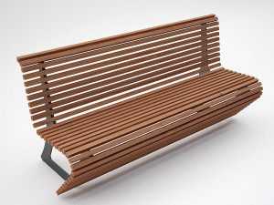 Деревянная скамья со спинкой