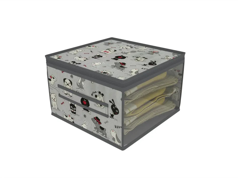 91634252 Набор органайзеров 2 шт Cofret Grey Animals 30x20x30 см хлопок цвет серый STLM-1090596