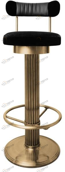 Porustudio Высокий табурет, обитый бархатом, с подставкой для ног sun-id-1448293