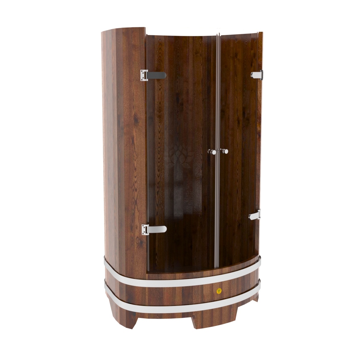 133 Душевая кабина со стеклянными дверцами (лиственница морёная премиум) Alyarus 