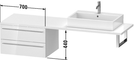 XL545907272 Шкафчик для консоли X-Large #XL5459 700 x 548 мм Дуб брашированный, натуральный шпон Duravit - Вид №1