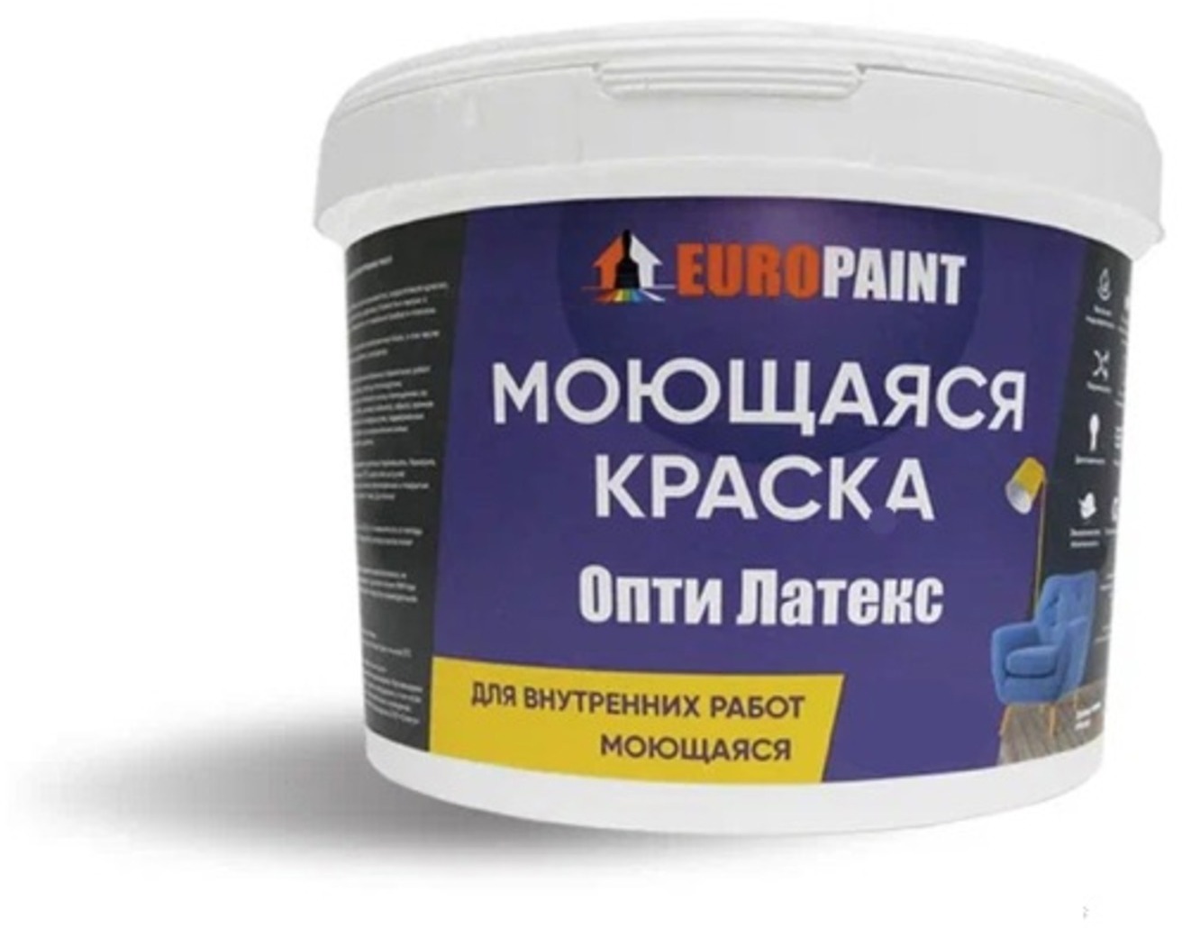 90200127 Краска декоративная для стен обоев потолка дерева матовое покрытие 4 кг белый STLM-0130632 EUROPAINT