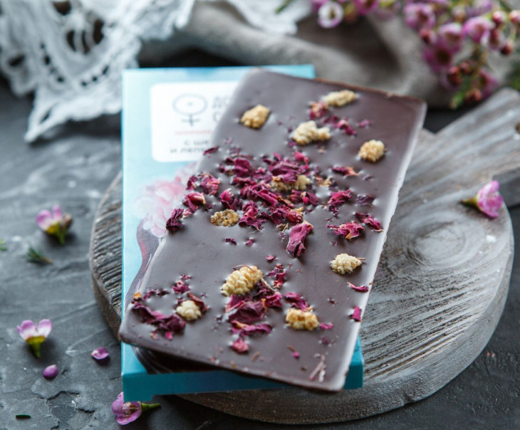 4191 Шоколад на пекмезе c Шелковицей и Лепестками розы Вкусляндия  - Вид №1