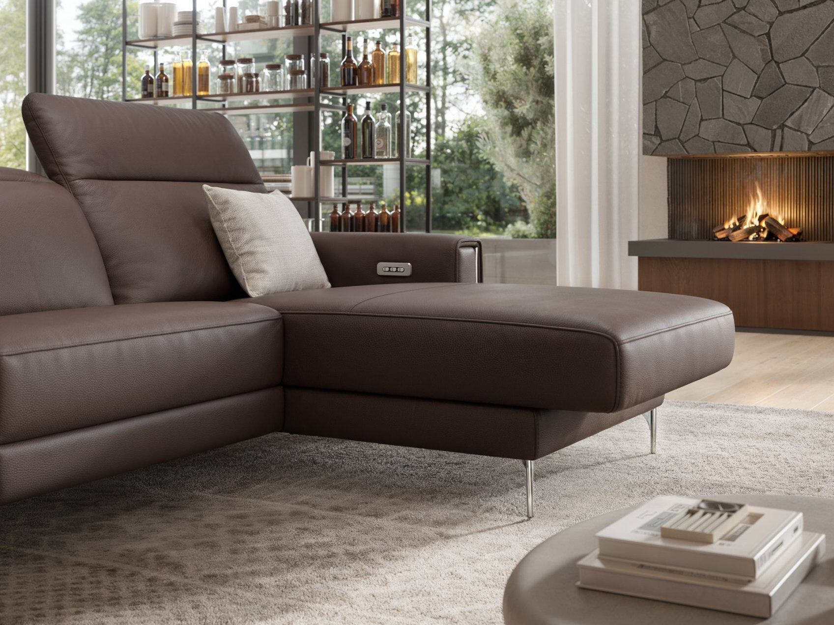 2-местный кожаный диван с полуостровом Sofanella Bellagio ARCH-00137541 - Вид №2