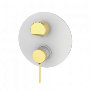 47135417 PREMIUM Белый Встроенный смеситель с переключателем Белое Матовое Золото GRB MIXERS