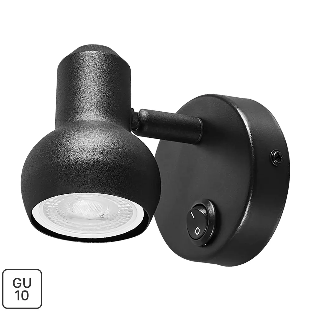 Спот поворотный Fametto S621 3 м² с выключателем GU10 цвет черный 84609018 STLM-2089966 
