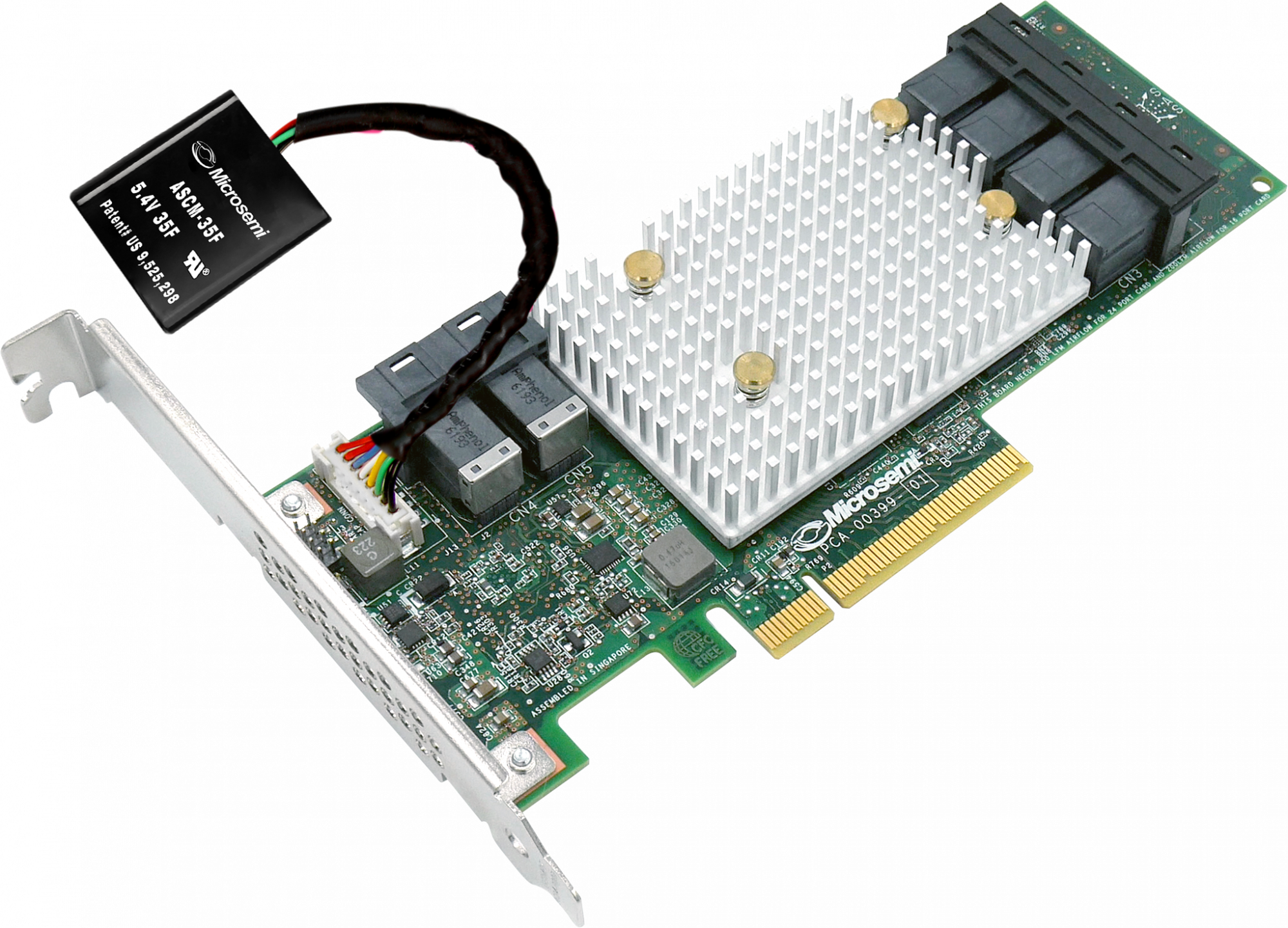 2294700-R Microsemi smartraid 3154-24i single,24 internal ports,pcie gen3 ,x8,4 gb ddr4,raid 0/1/10,raid 5/6/50/60,flexconfig,maxcache 4.0 Adaptec Santreyd 